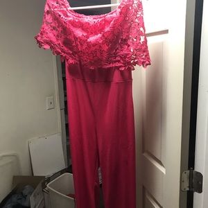 Hot pink jumpsuit
